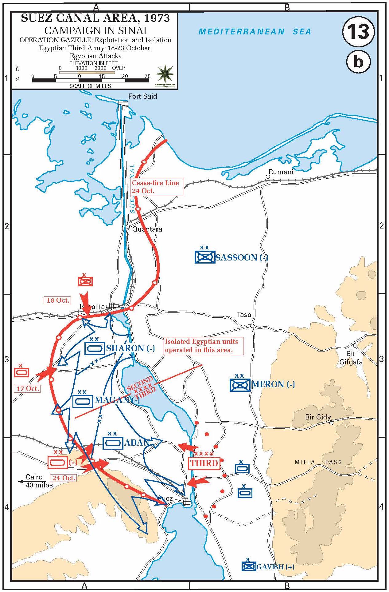 Yom Kippur War Map